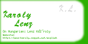 karoly lenz business card
